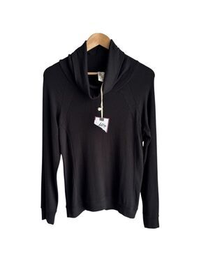 Aventura Modal Tube Neck Long Sleeve Top Womens S Black Stretch Eco Classic NWT